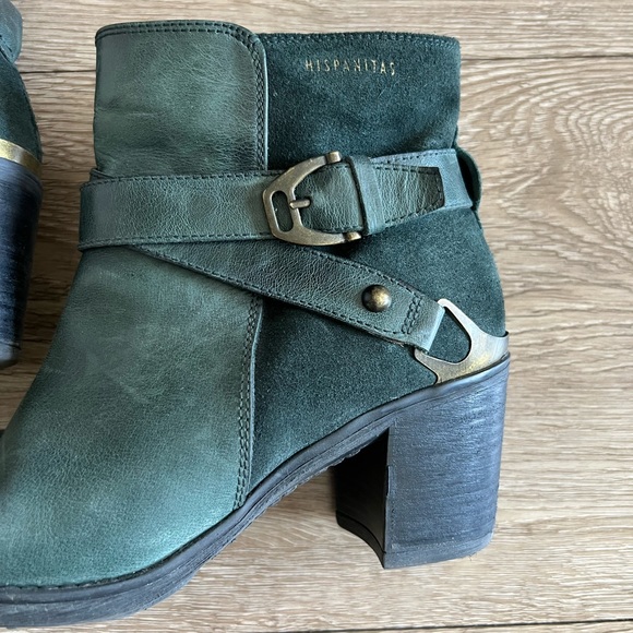 Hispanitas Dark Green Ankle Boots - Picture 3 of 9